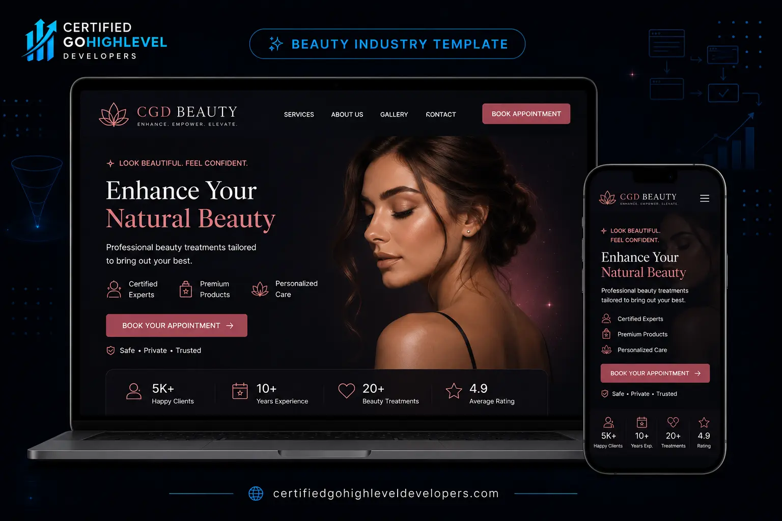 Beauty industry GoHighLevel funnel template