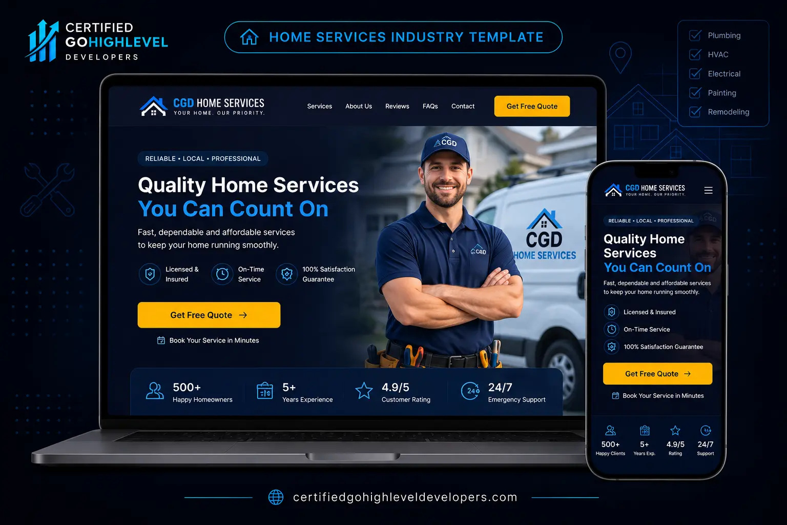 Home services GoHighLevel funnel template